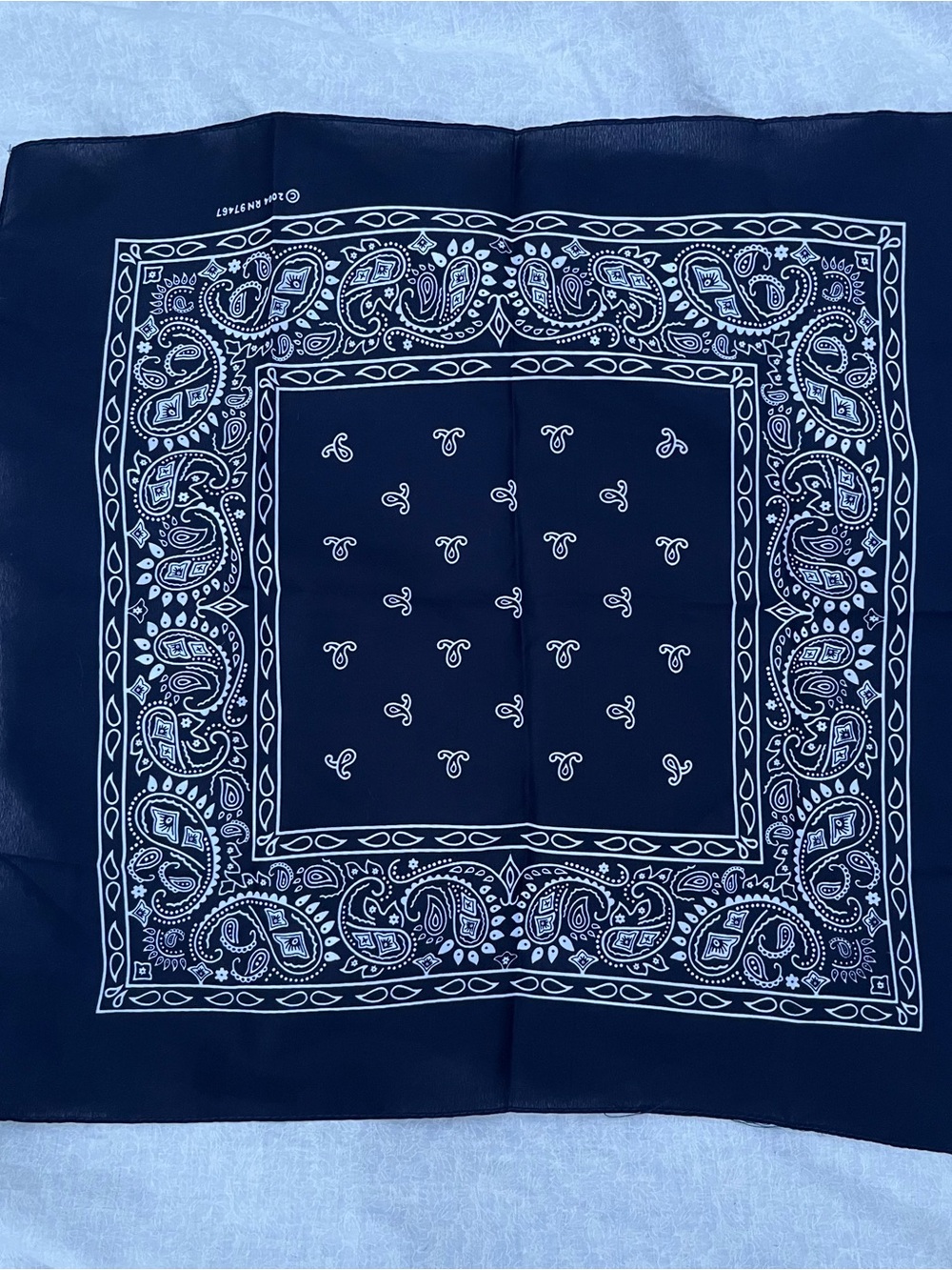 Navy Blue Classic Paisley Bandana Scarf Handkerchief